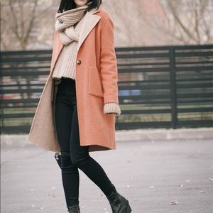 Double side double colored 100% wool coat